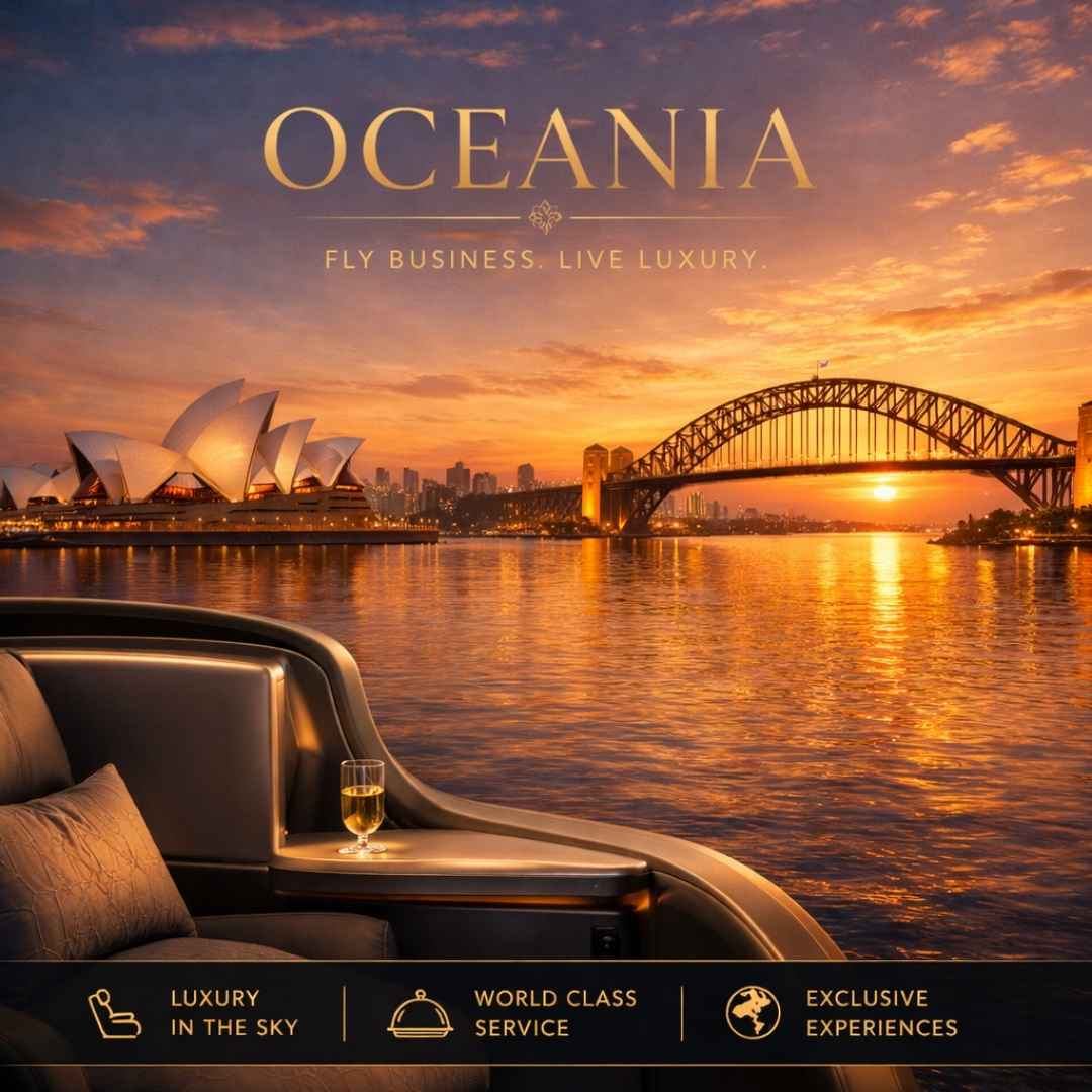 Discounted business class flights to Oceania